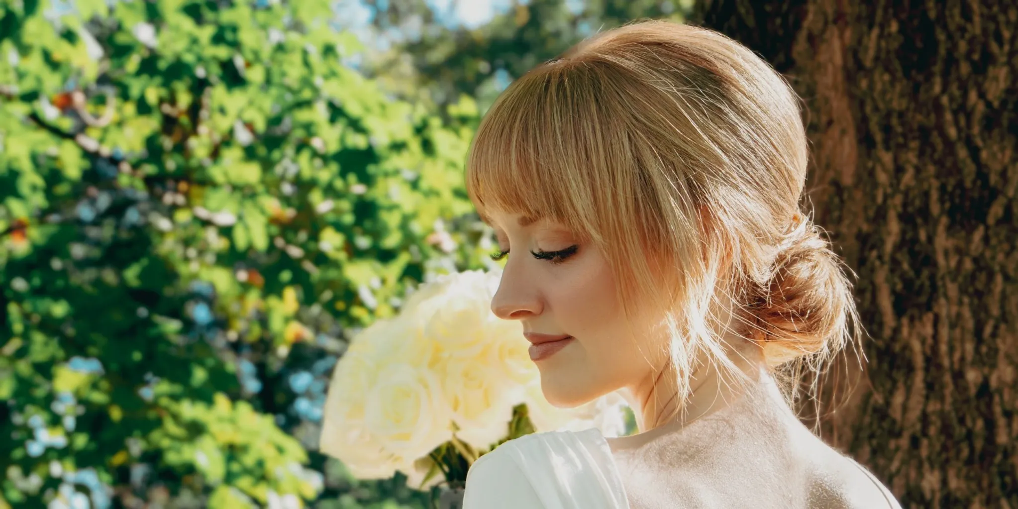 Beautiful bride with perfectly styled hair